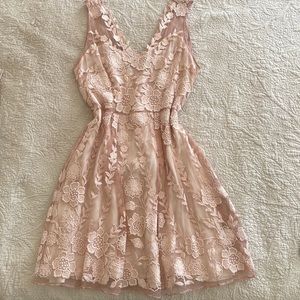 Anthropologie Joana Baraschi Blush Lace Dress